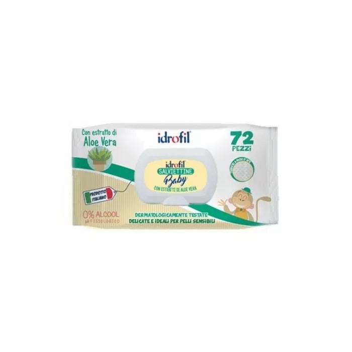 aloe vera feuchttücher Idrofil Baby-Feuchttücher mit Aloe-Vera-Extrakt, 72 Stück – Farmae DE