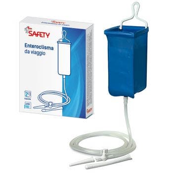 Enteroclisma Da Viaggio Klister In Gomma Con Cannula Anale E Vaginale 2 Litri  - 1