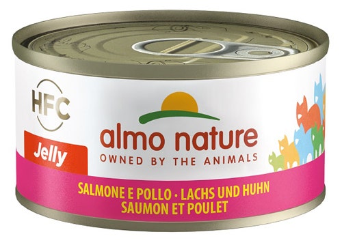 Almo Nature HFC Jelly Cibo Umido Salmone E Pollo Per Gatti Lattina 70g-1