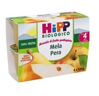 Hipp Bio Frutta Grattugiata Mela Pera 4m+ 4x100g  - 1