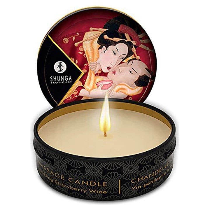 Shunga Candela Massaggi Strawberry Wine Romance 30ml-1