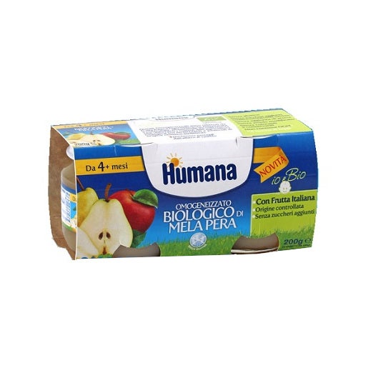 Humana Omogeneizzato Mela Pera Bio 2x100g 4Mesi+  - 2