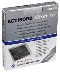 Actisorb Silver 220 Medicazione In Carbone Attivo con Argento 10,5 cm x 10,5 cm10,5x10,5cm 3 Pezzi  - 1