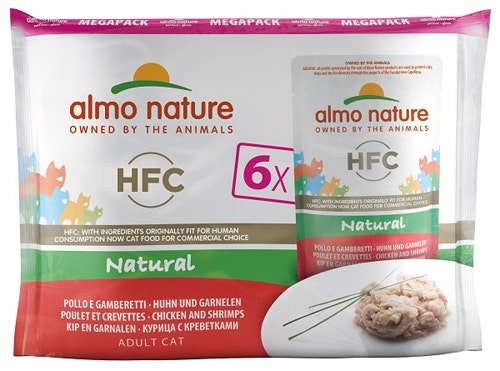 Almo Nature HFC Natural Megapack Cibo Umido Pollo E Gamberetti Per Gatti Adulti 6x55g-2