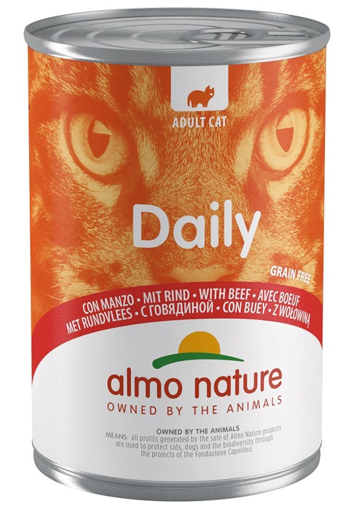 Almo Nature Daily Menu Cibo Umido Con Manzo Per Gatti Adulti Lattina 400g-2