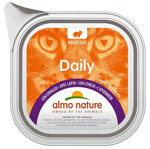 Almo Nature Daily Menu Cibo Umido Coniglio Gatti Adulti Vaschetta 100g-2