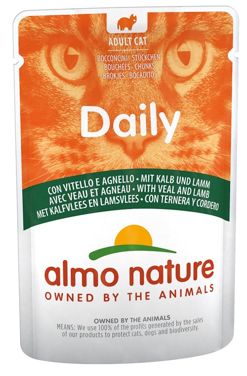Almo Nature Daily Cibo Umido Con Vitello E Agnello Gatti Adulti Bustina 70g-1