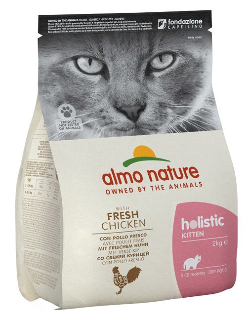 Almo Nature Holistic Kitten Pollo Fresco E Riso Cibo Secco Per Gattini Sacco 2kg-2