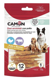 Camon Rolls Di Pelle Bovina Con Pollo Per Cani 17cm 140g 3 Pezzi-2