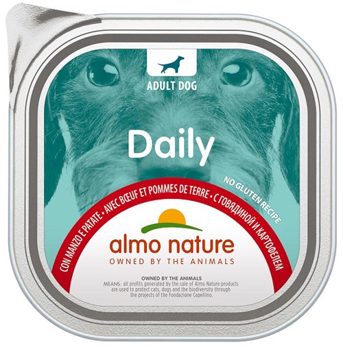 Almo Nature Daily Menu Cibo Umido Manzo E Patate Cani Adulti Vaschetta 300g-2