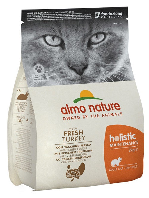 Almo Nature Holistic Maintenance Con Tacchino Fresco E Riso Cibo Secco Per Gatti Adulti Sacco 2kg-2