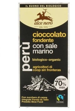 Alce Nero Tavoletta Cioccolato Fondente Con Sale Marino 50g-1