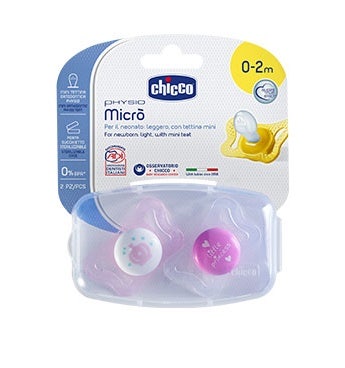 Chicco Succhietto Physio Micro Girl 0-2M 2 Pezzi  - 1