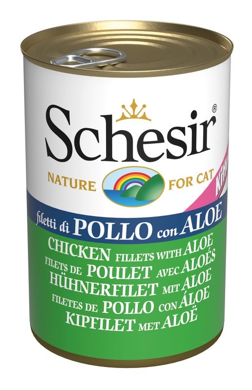 Schesir Filetti Di Pollo Con Aloe Cibo Umido Per Gattini Lattina 140g-2