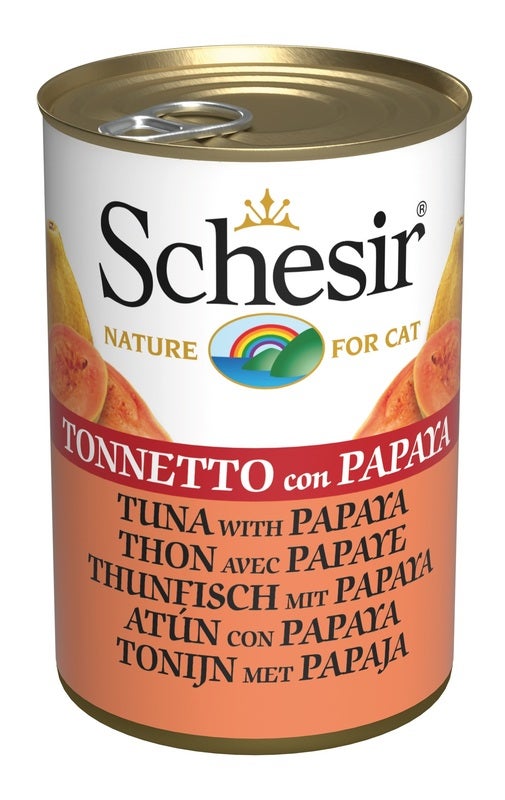 Schesir Tonnetto Con Papaya Cibo Umido Gatti Adulti Lattina 140g-2