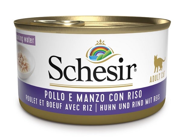 Schesir Pollo E Manzo Con Riso Cibo Umido Gatti Adulti Lattina 85g-2