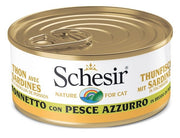 Schesir Tonnetto Con Pesce Azzurro In Brodo Di Pesce Cibo Umido Gatti Adulti Lattina 70g-2