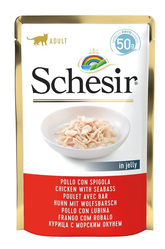 Schesir Pollo Con Spigola In Jelly Cibo Umido Gatti Adulti Bustina 50g-2