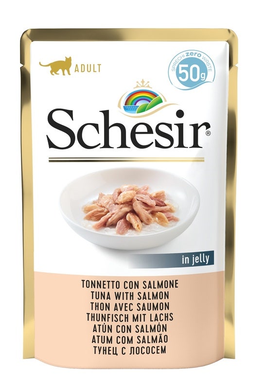 Schesir Tonnetto Con Salmone Cibo Umido Gatti Adulti Bustina 50g-2