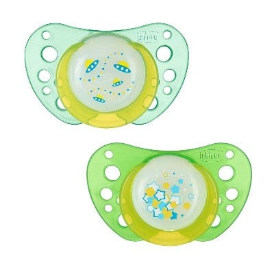 Chicco Succhietto Air Lumi Silicone 6-12 2pz  - 1