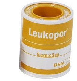 Leukopor Cerotto Rocchetto Tessuto Non Tessuto Bianco 5x500cm  - 1