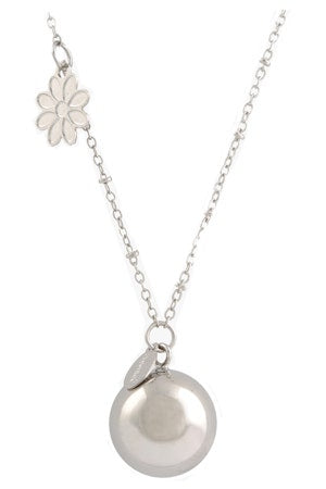 ARGENTOE' COLLANA BOLA FIORE-2