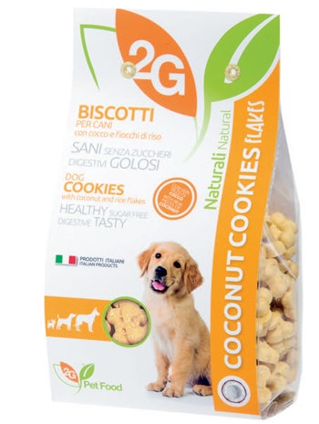 2G Pet Food Coconut Cookies Flakes Biscotti Al Cocco Per Cani Sacco 350g-2