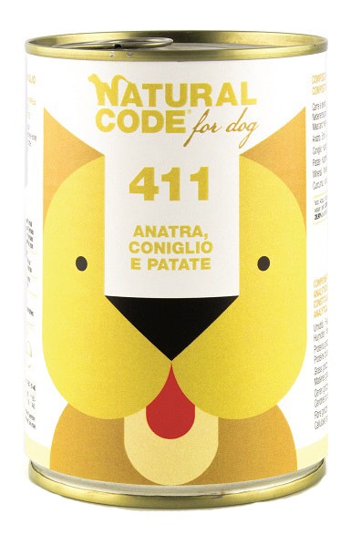 Natural Code For Dog 411 Anatra Coniglio e Patate 400g-2