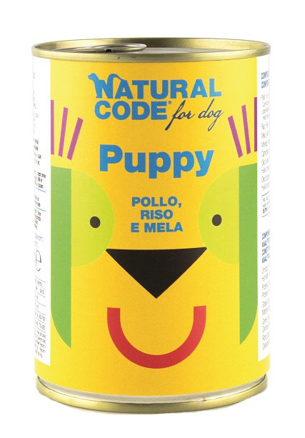 Natural Code Puppy 01 Cibo Umido Con Pollo/Riso/Mela Per Cuccioli Barattolo 400g-2