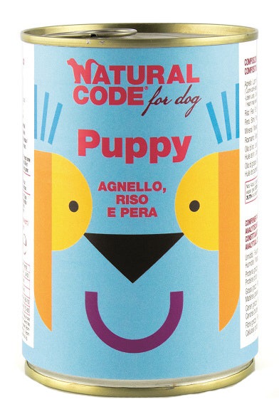 Natural Code Puppy 02 Cibo Umido Con Agnello/Riso/Pera Per Cuccioli Barattolo 400g-2