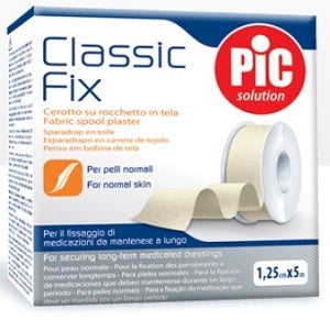 Pic Classic Fix Cerotto Rocchetto Tela Bianco 1,25cm x 5m  - 1