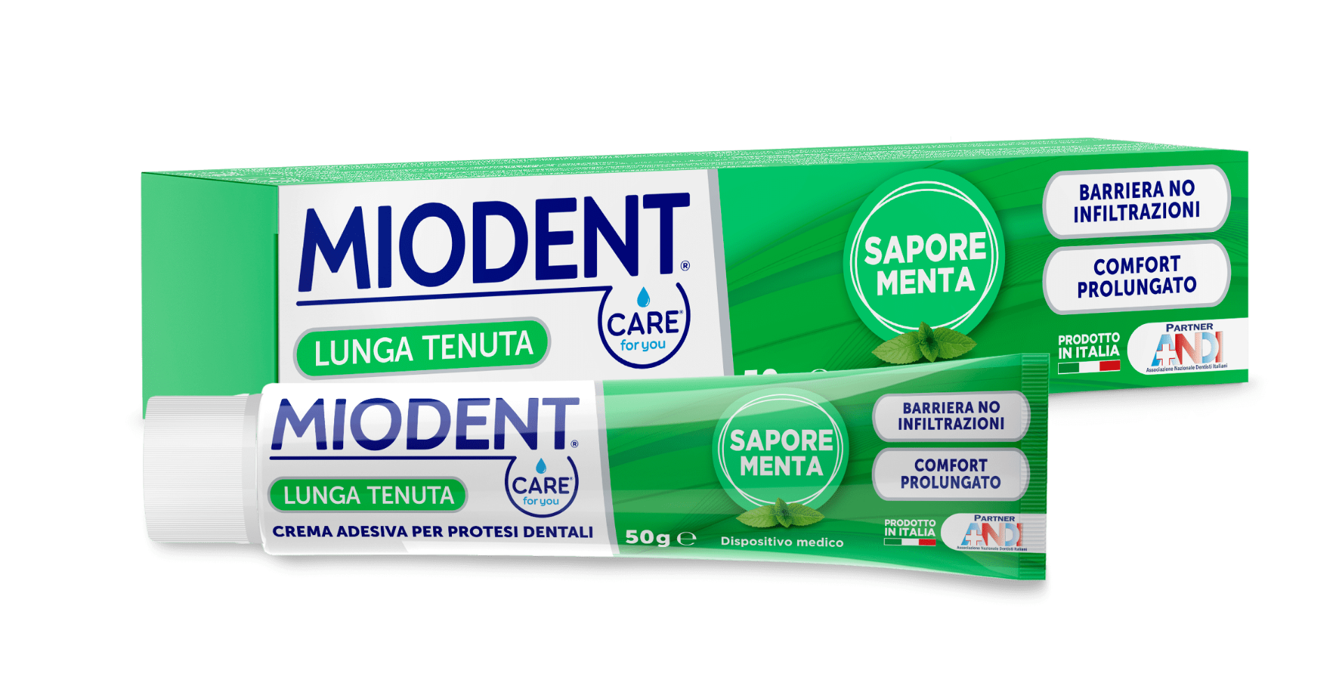 Miodent Crema Adesiva Gusto Menta 50g-2