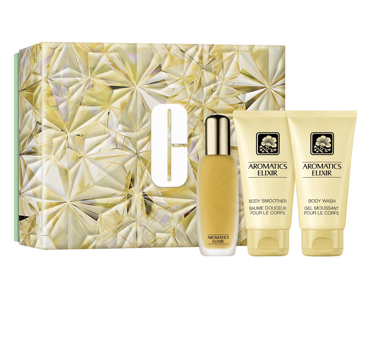 Clinique Cofanetto Aromatics Elixir Profumo 45 ml + Crema Corpo 75ml + Bagnodoccia 75ml-2