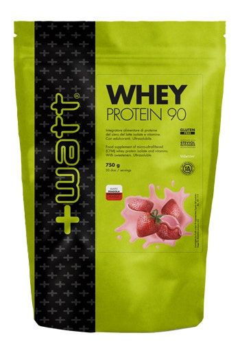 +Watt Whey Protein 90 Doypack Gusto Fragola 750g-4
