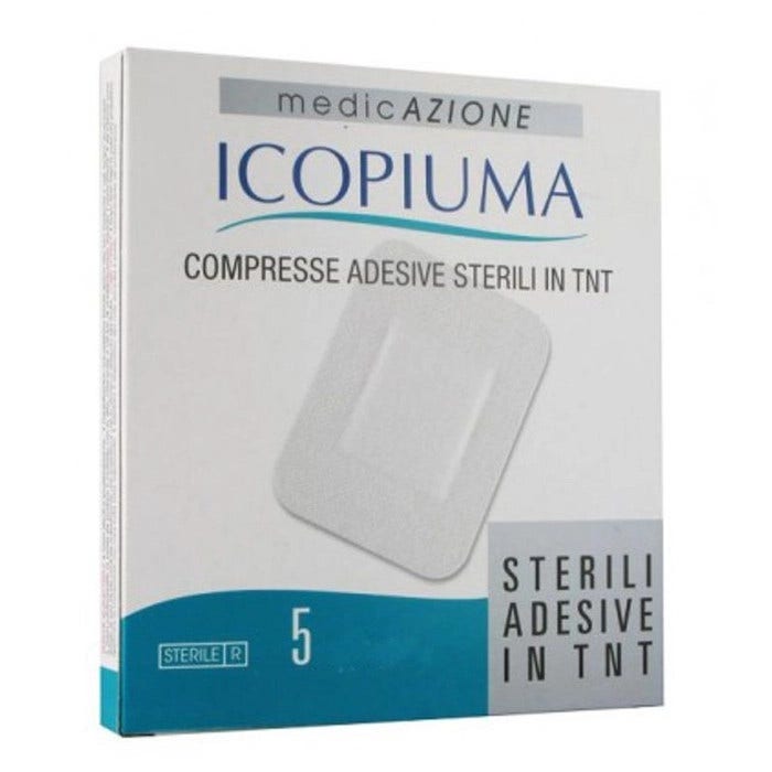 Icopiuma Compresse Adesive Sterili In Tessuto Non Tessuto 10x12,5cm 5 Pezzi-1