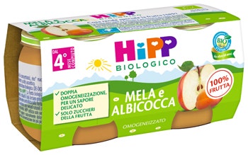 Hipp Omogeneizzato Albicocca/Mela 4M+ 2x80g  - 1