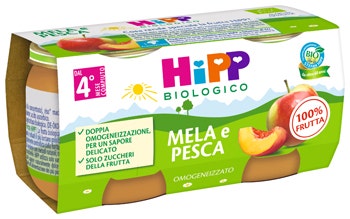 Hipp Omogeneizzato Mela/Pesca 4M+ 2x80g  - 1