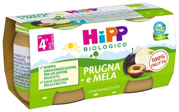 Hipp Omogeneizzato Prugna Mela 4M+ 2x80g  - 1