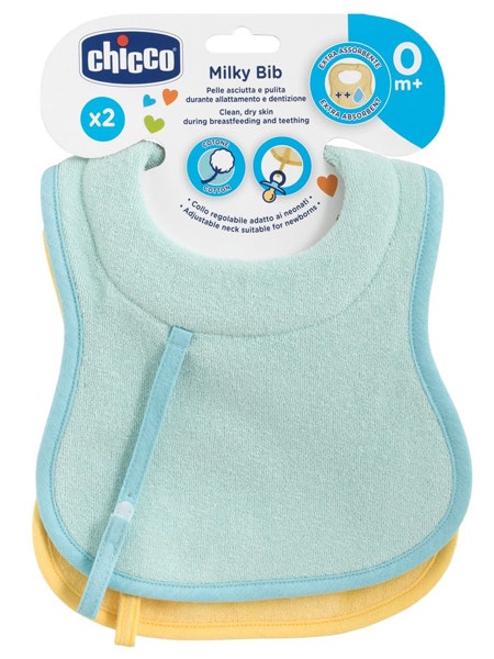 Chicco Bavaglini 0m+ Azzurro 2 Pezzi  - 1