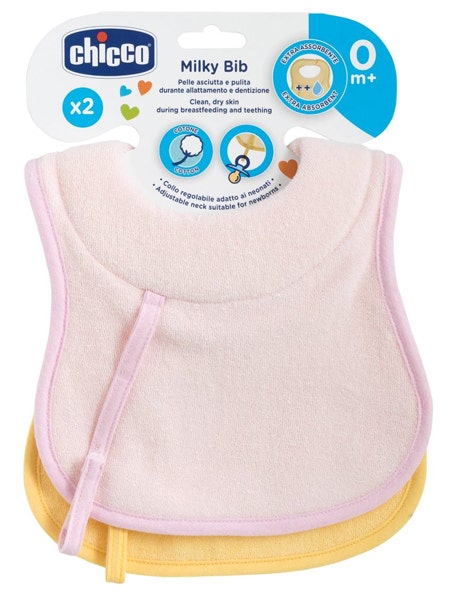 Chicco Bavaglini 0m+ Rosa 2 Pezzi  - 1
