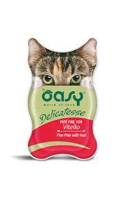 Oasy Wet Cat Delicatesse Paté Fine Con Vitello Per Gatti Adulti 85g-1