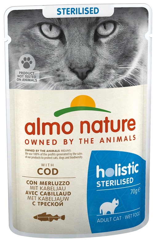 Almo Nature Sterilised Cibo Umido Merluzzo Per Gatti Adulti Sterilizzati Bustina 70g-3