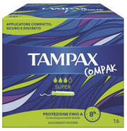 Tampax Compak Super 16 Assorbenti Interni Flussi da Medi ad Abbondanti
