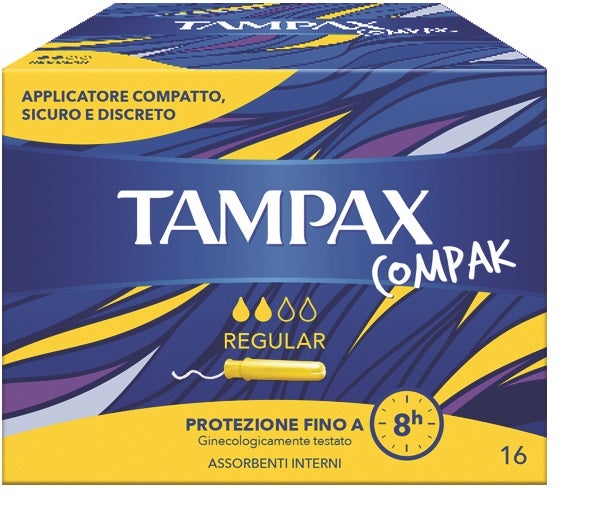 Tampax Compak Regular 16 Assorbenti Interni Flussi Da Leggeri a Medi-2