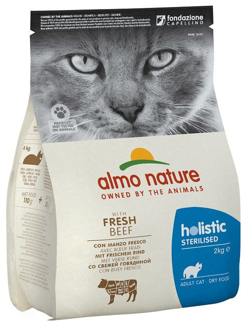 Almo Nature Sterilised Cibo Secco Con Manzo Fresco Per Gatti Adulti Sacco 2kg-3