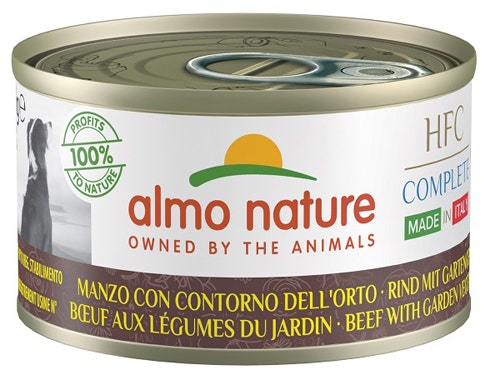 Almo Nature HFC Dog Complete Cibo Umido Manzo Con Contorno Dell'Orto Per Cani Adulti Lattina 95g-2