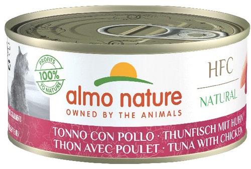 Almo Nature HFC Natural Tonno con Pollo Cibo Umido Per Gatti Adulti Lattina 150g-1