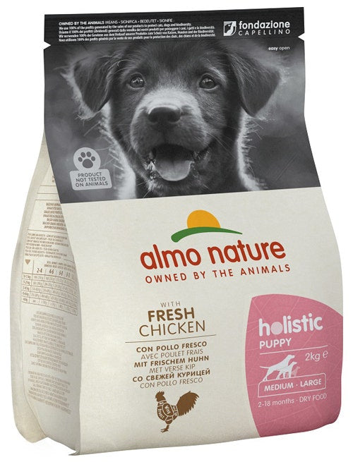 Almo Nature Holistic Puppy Crocchette Pollo E Riso Cani Cuccioli Taglia Media Grande Sacco 2kg-2