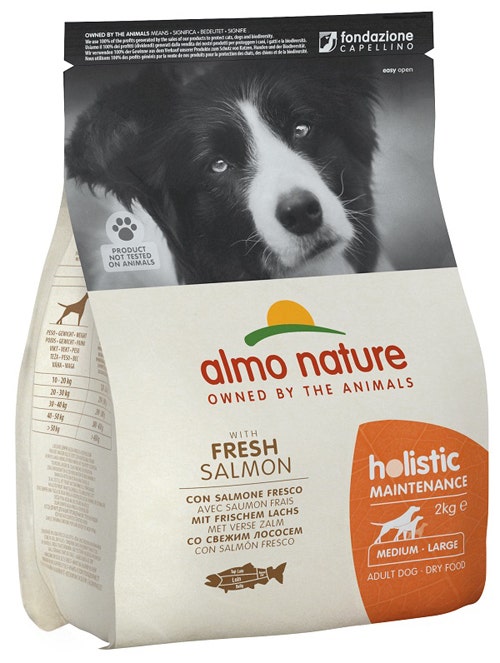 Almo Nature Holistic Maintenance Crocchette Salmone Fresco Cani Adulti Taglia Media Grande Sacco 2kg-2