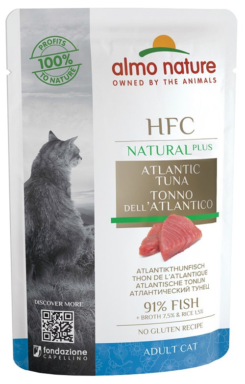 Almo Nature HFC Natural Plus Cibo Umido Tonno Dell'Atlantico Gatti Adulti Bustina 55g-2